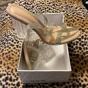 FashionNova clear heel shoes